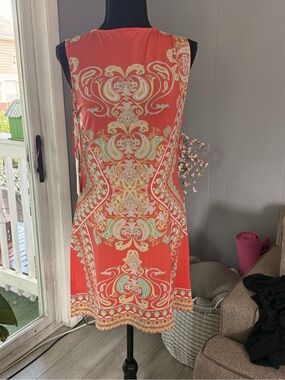 Haani Coral Paisley-Print Sleeveless Mini Dress